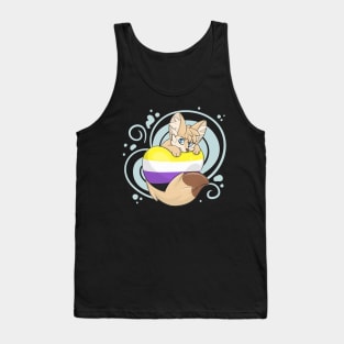 Non Binary-Flag with a Fennec Fox Tank Top